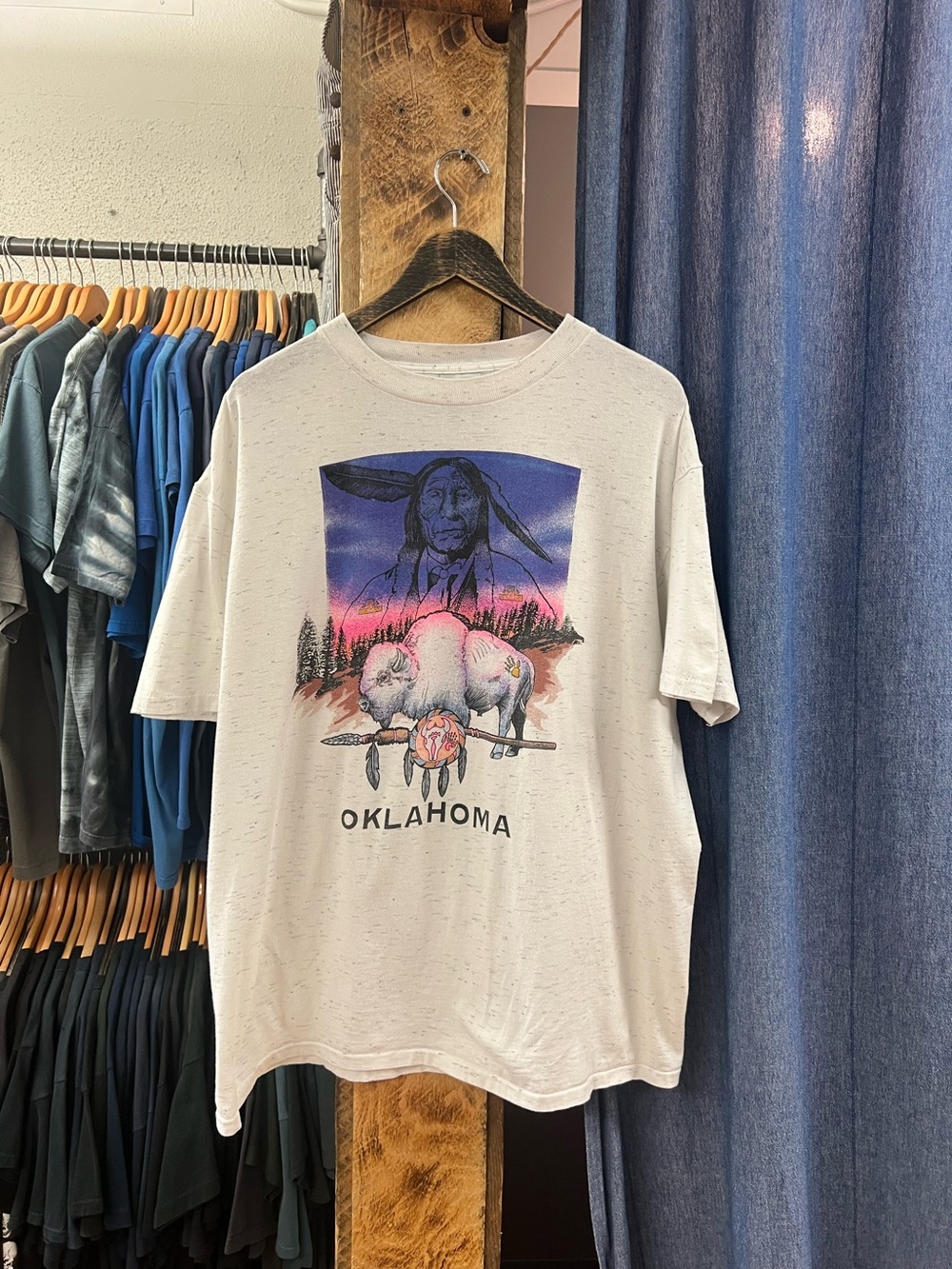 Vintage Oklahoma Native White Graphic T-shirt